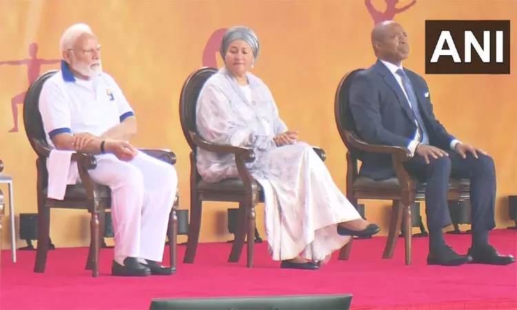 சர்வதேச யோக நிகழ்ச்சியில் பங்கேற்பதில் மகிழ்ச்சி அடைகிறேன் - ஐ.நா.வில் பிரதமர் மோடி பேச்சு சர்வதேச யோக நிகழ்ச்சியில் பங்கேற்பதில் மகிழ்ச்சி அடைகிறேன் - ஐ.நா.வில் பிரதமர் மோடி பேச்சு