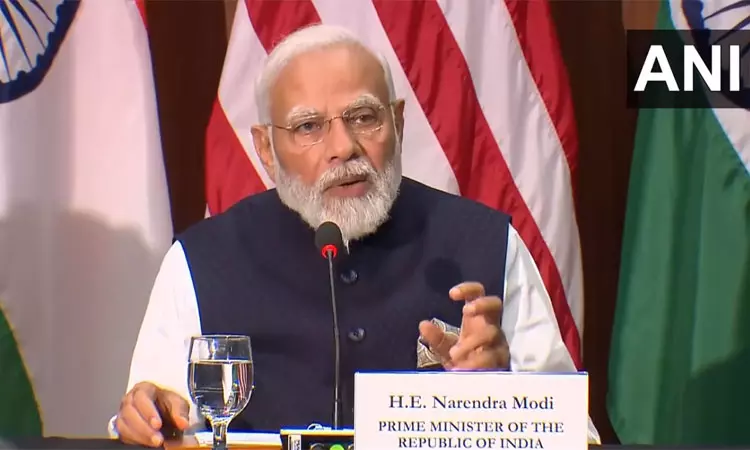 இந்தியா-அமெரிக்க ஆசிரியர் பரிமாற்றத் திட்டத்தைத்... ... உலக அமைதிக்காக இந்தியாவும் அமெரிக்காவும் இணைந்து பணியாற்ற உறுதி -  வெள்ளை மாளிகையில் பிரதமர் மோடி பேச்சு