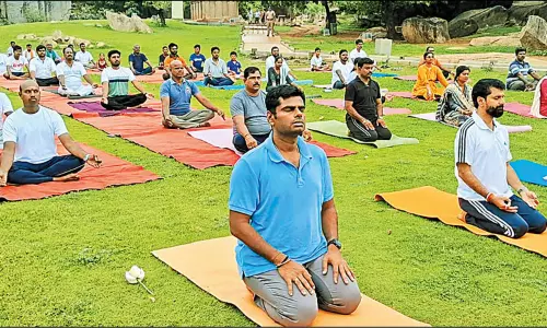 பா.ஜ.க. சார்பில் மாமல்லபுரத்தில் யோகா தின விழா -அண்ணாமலை பங்கேற்பு