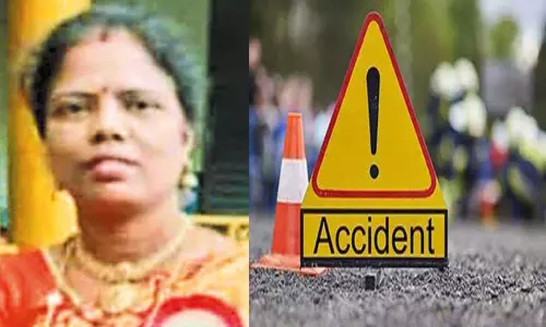 தாம்பரம் அருகே லாரி சக்கரத்தில் சிக்கி பள்ளி ஆசிரியை பலி