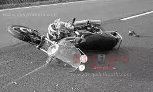 நாய் குறுக்கே வந்ததால் மோட்டார்சைக்கிளிலிருந்து தவறி விழுந்து வாலிபர் பலி