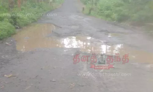குண்டும், குழியுமான சாலை