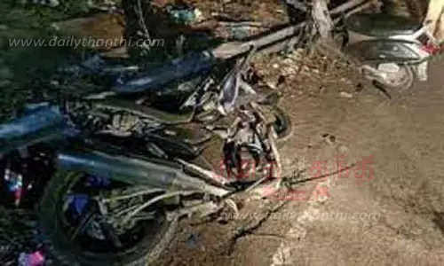 மோட்டார்சைக்கிள்கள் மோதலில் வாலிபர் பலி