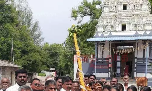 ஆடி வெள்ளி விழாவையொட்டி கோட்டை வேம்புலி அம்மன் கோவிலில் பந்த கால் நடும் விழா