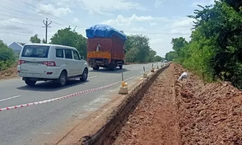 பொள்ளாச்சி-தாராபுரம் சாலை விரிவாக்கம் மும்முரம்