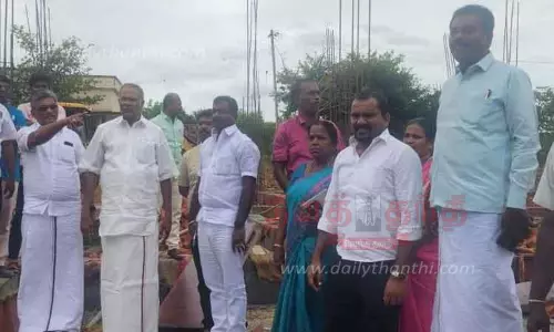 புதிய கட்டிட பணிகளை சபாநாயகர் அப்பாவு ஆய்வு