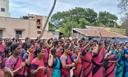 அங்கன்வாடி பணியாளர்கள் ஆர்ப்பாட்டம்