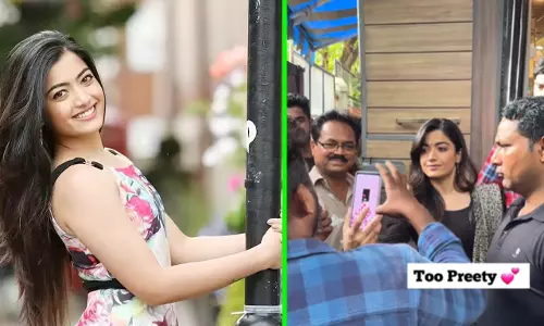 நடிகை ராஷ்மிகா மந்தனாவுடன் செல்பி... மொபைல் போனை பறித்த ரசிகர்; அடுத்து நடந்தது என்ன..?