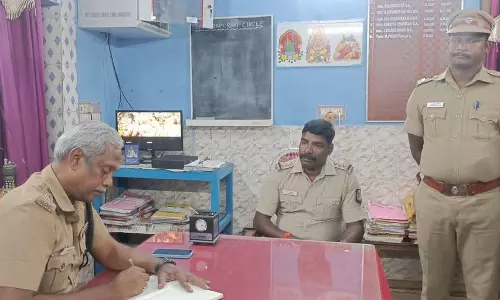 போலீஸ் நிலையத்தில் சூப்பிரண்டு ஆய்வு போலீஸ் நிலையத்தில் சூப்பிரண்டு ஆய்வு