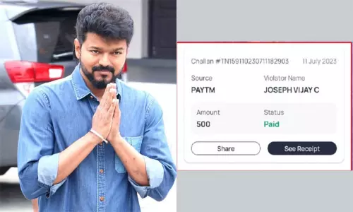 போக்குவரத்து விதிமீறல்: ரூ.500 அபராதம் செலுத்திய நடிகர் விஜய்..!