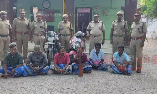 மான் வேட்டைக்கு சென்ற 6 பேர் கைது