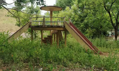 புதர்மண்டி கிடக்கும் பாலாறு அணை பூங்கா