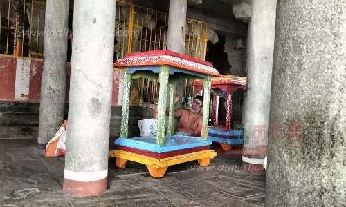 திருவாரூர் தியாகராஜர் கோவிலில் பந்தல் அமைத்தல்-வர்ணம் பூசும் பணிகள் தீவிரம்