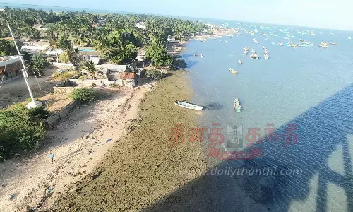 பாம்பனில் கடல் உள்வாங்கியது