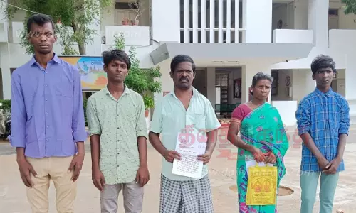 நிலத்தை மீட்டு தரக்கோரிதர்மபுரி போலீஸ் சூப்பிரண்டு அலுவலகத்தில் விவசாயி மனு