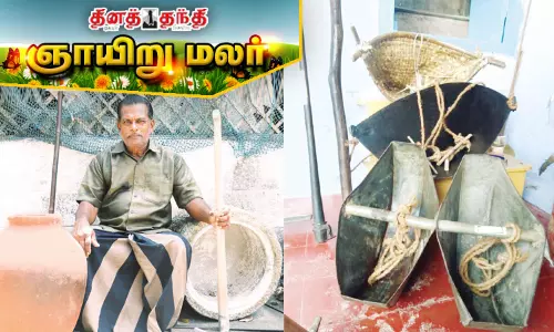 பாரம்பரிய கருவிகளை காட்சிப்படுத்தி அசத்தும் விவசாயி