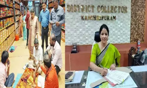 காஞ்சீபுரத்தில் பட்டு சேலை விற்பனையகங்களில் பறக்கும்படை அதிகாரிகள் திடீர் ஆய்வு