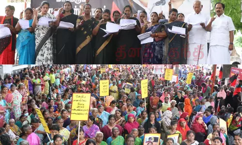 தி.மு.க. மகளிர் அணி ஆர்ப்பாட்டம்