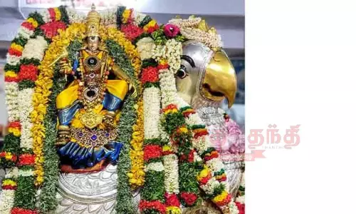 கிளி வாகனத்தில் மீனாட்சி அம்மன்
