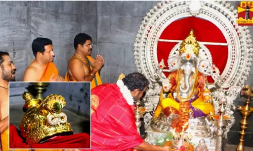 வேலூர் தங்க கோவிலில் உள்ள சக்தி கணபதிக்கு உலகிலேயே பெரிய வைடூரிய கிரீடம்..!