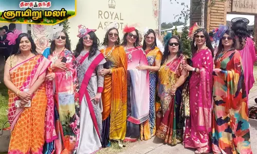 லண்டனில் பெண்கள் நடத்தும் புடவை அணிவகுப்பு