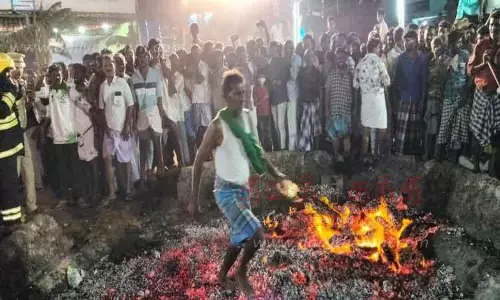 புளியங்குடி தர்காவில் பூக்குழி திருவிழா