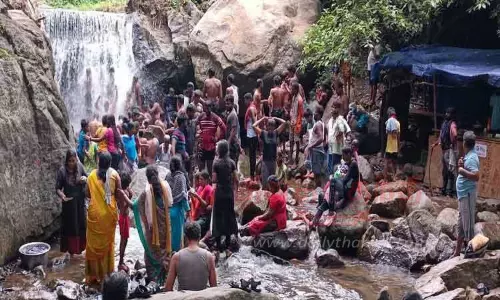 நெய் அருவியில் சுற்றுலா பயணிகள் மோதல் நெய் அருவியில் சுற்றுலா பயணிகள் மோதல்