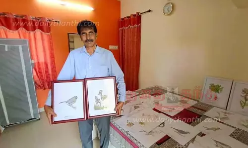 பிரதமர் மோடி பாராட்டிய கோவை ஓவியர்