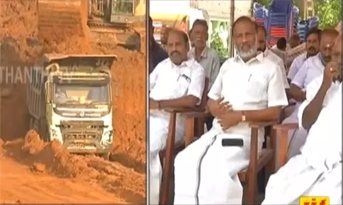 என்.எல்.சி. விரிவாக்க பணிக்கு எதிர்ப்பு:  அ.தி.மு.க. எம்.எல்.ஏ. அருண்மொழி தேவன் தலைமையில் விவசாயிகள் உண்ணாவிரத போராட்டம்..!