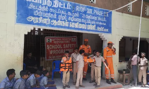 பள்ளி மாணவர்களுக்கு பேரிடர் மேலாண்மை குறித்து விழிப்புணர்வு