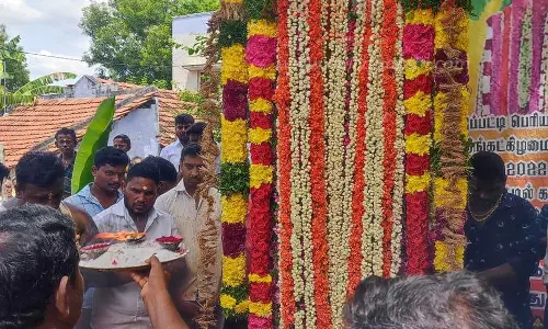 ஆட்டையாம்பட்டி பெரிய மாரியம்மன் கோவில்தேர்த்திருவிழாவை முன்னிட்டு கம்ப மரத்திற்கு பூஜை