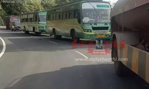 திம்பம் மலைப்பாதையில் லாரி பழுதாகி நின்றது; போக்குவரத்து பாதிப்பு