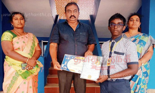 ஒலிம்பியாட் தேர்வில் சாத்தான்குளம் பள்ளி மாணவர் வெற்றி
