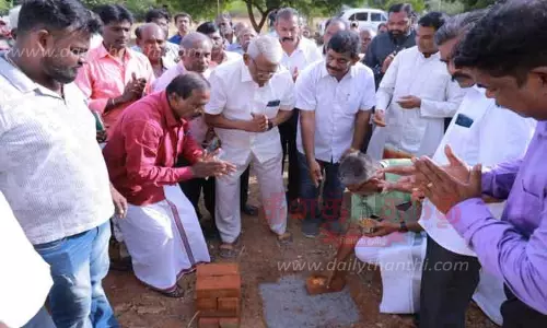 மாதா மலைக்கெபிக்கு லிப்ட் அமைக்கும் பணி தொடக்கம்