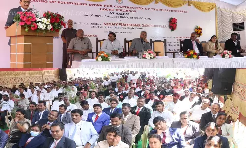 சேலத்தில் 16 நீதிமன்ற கட்டிடங்களுக்கு அடிக்கல் நாட்டு விழா:சாதாரண மனிதருக்கும் நீதி கிடைக்க வேண்டும்சென்னை ஐகோர்ட்டு தலைமை நீதிபதி பேச்சு