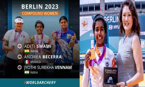 உலக வில்வித்தை சாம்பியன்ஷிப்பில் 17 வயது இந்திய வீராங்கனை அதிதி தங்கம் வென்று சாதனை