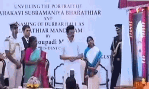 ஆளுநர் மாளிகையில் பாரதியார் மண்டபத்தை திறந்து வைத்தார் ஜனாதிபதி திரௌபதி முர்மு