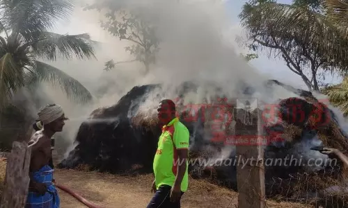 வைக்கோல் படப்பில் தீ