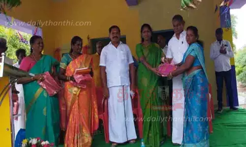 இளையான்குடி அருகே ரூ.7 லட்சத்தில் நாடகமேடை  தமிழரசி எம்.எல்.ஏ. திறந்து வைத்தார்