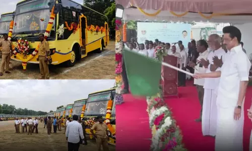 100 மஞ்சள் நிற பேருந்துகள் - மக்கள் பயன்பாட்டிற்காக தொடங்கி வைத்தார் முதல்-அமைச்சர் மு.க.ஸ்டாலின்..! 100 மஞ்சள் நிற பேருந்துகள் - மக்கள் பயன்பாட்டிற்காக தொடங்கி வைத்தார் முதல்-அமைச்சர் மு.க.ஸ்டாலின்..!