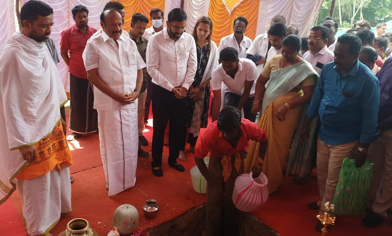 Minister MRK Panneerselvam laid the foundation stone for the Rs 5¾