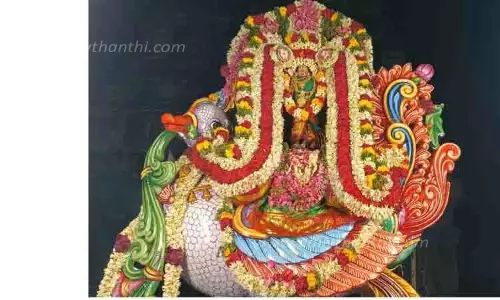 அன்னபட்சி வாகனத்தில் விசாலாட்சி அம்மன் வீதியுலா அன்னபட்சி வாகனத்தில் விசாலாட்சி அம்மன் வீதியுலா