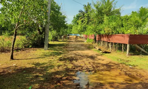 சேறும், சகதியுமாக காணப்படும் சாலை