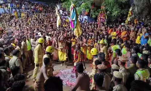 சொரிமுத்து அய்யனார் கோவிலில் பக்தர்கள் பூக்குழி இறங்கினர் சொரிமுத்து அய்யனார் கோவிலில் பக்தர்கள் பூக்குழி இறங்கினர்