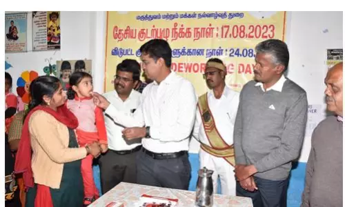 நீலகிரியில், 2¼ லட்சம் குழந்தைகளுக்கு குடற்புழு நீக்க மாத்திரை