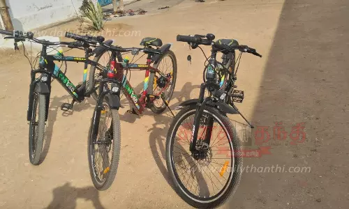 சேலம் சிறை பயன்பாட்டுக்கு 3 மின் சைக்கிள்