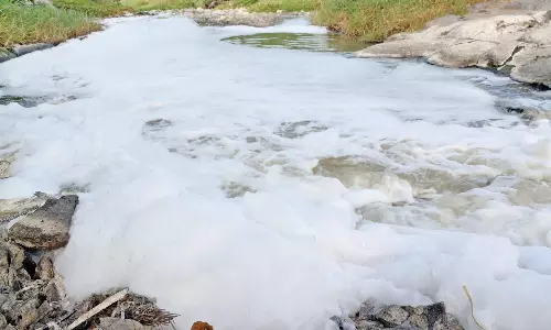 நிறம் மாறிய நொய்யல் ஆறு