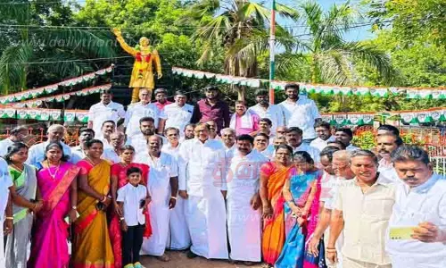 ராஜீவ்காந்தி சிலைக்கு மாலை அணிவித்து ப.சிதம்பரம் மரியாதை