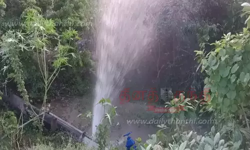 குழாய் உடைப்பால் வீணான குடிநீர் குழாய் உடைப்பால் வீணான குடிநீர்