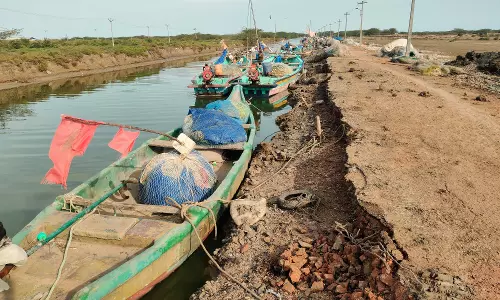சேதமடைந்த மீன்பிடி துறைமுக சாலை சீரமைக்கப்படுமா? சேதமடைந்த மீன்பிடி துறைமுக சாலை சீரமைக்கப்படுமா?